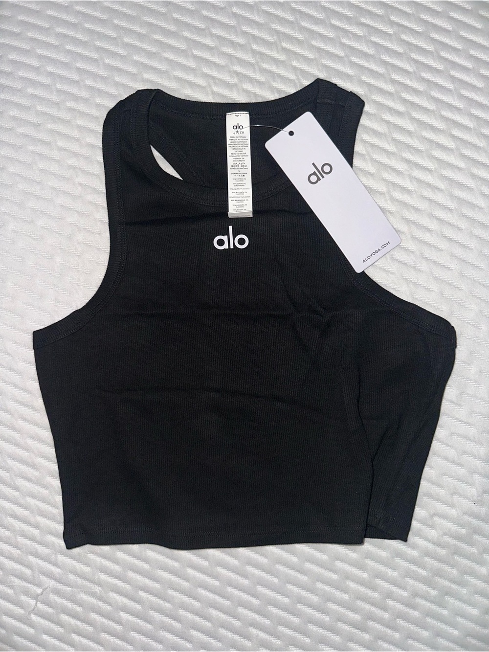 Alo Women's Black Ribbed Aspire Tank